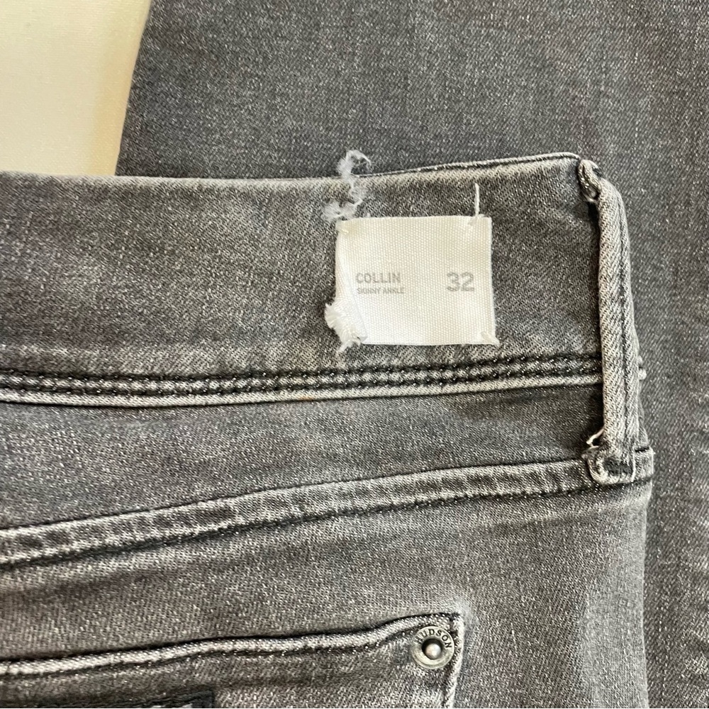 New Hudson Collin Mid-Rise Skinny Ankle Grey Jeans Size 32 - Picture 8 of 12